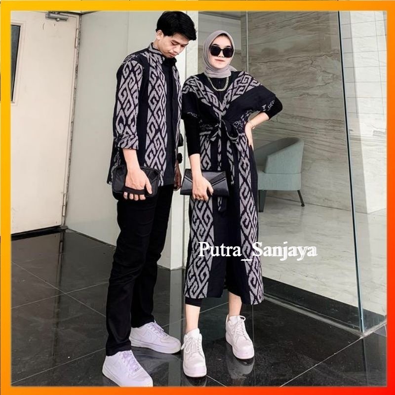 BAJU SET COUPLE TENUN BAJU KONDANGAN CLARA DRESS BLACK MAMBA SERIES PUTRA SANJAYA