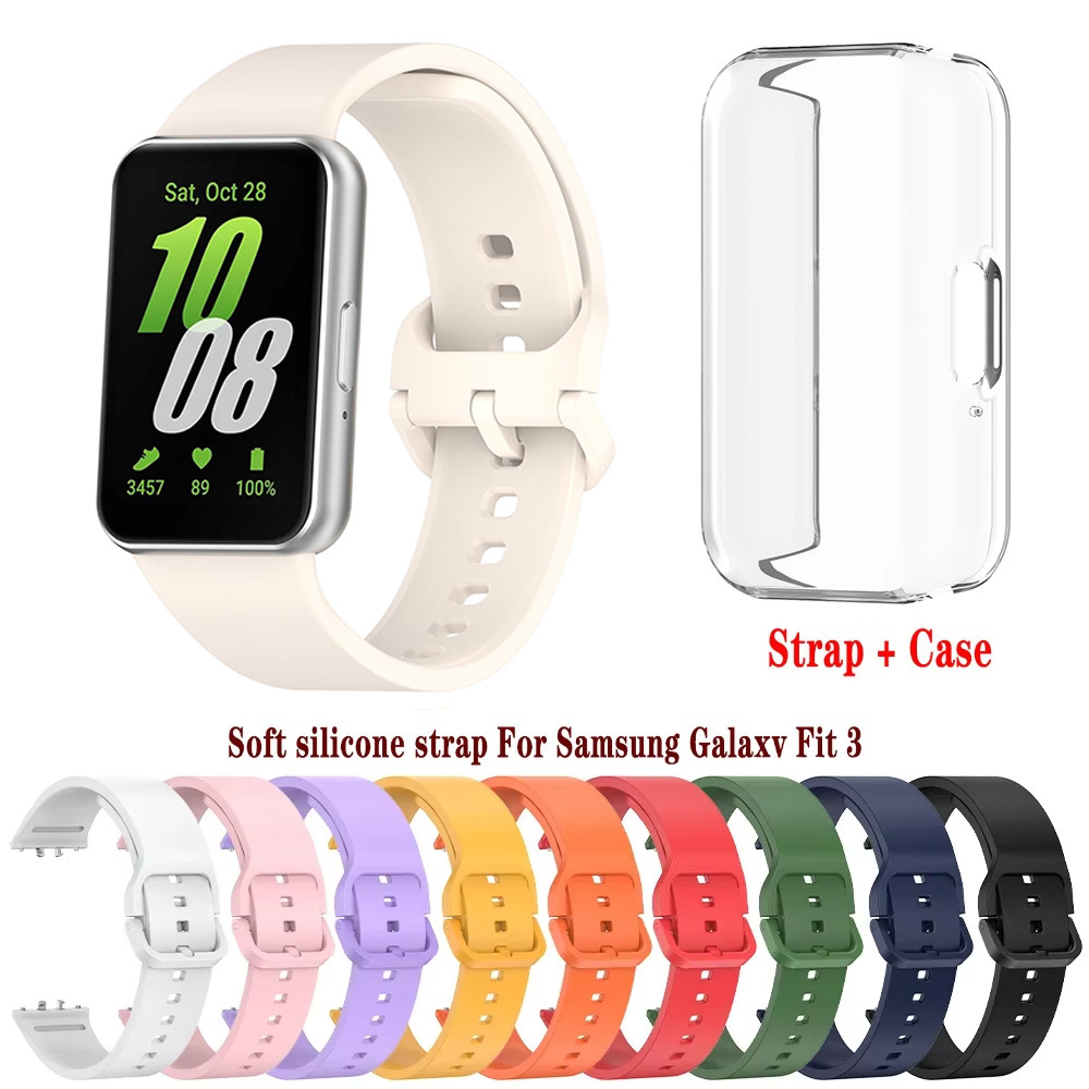Silicone Strap For Samsung Galaxy Fit 3 Watch Protective Cover Watchband For Samsung Galaxy Fit3 Acc