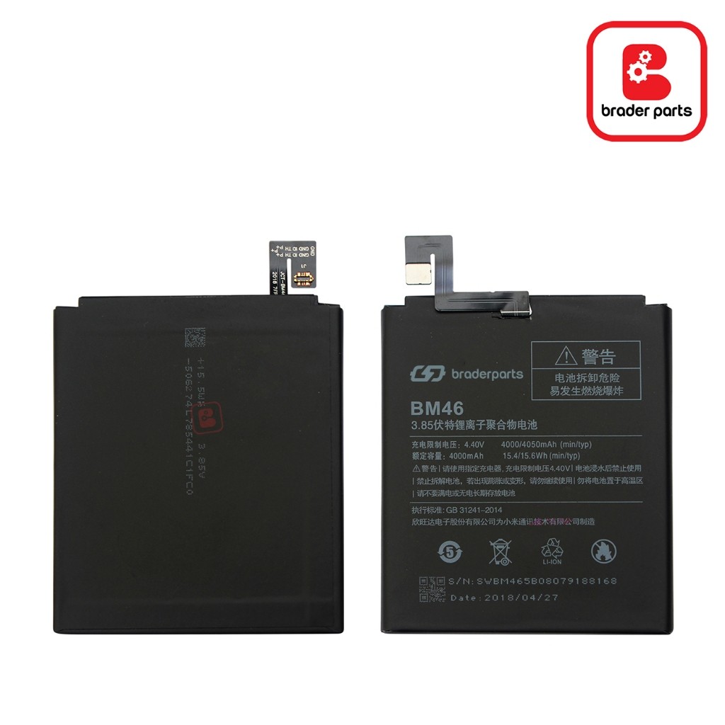BATERAI REDMI NOTE 3/REDMI NOTE 3 PRO BM46 ORIGINAL BRADERPARTS