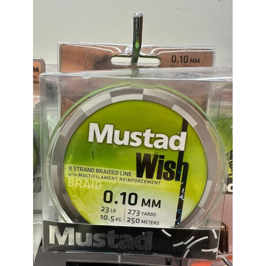 MUSTAD Senar Pancing WISH Braid 110M - 250M Hijau Senar Pancing PE Untuk Laut - 250M 0.08MM/18LB