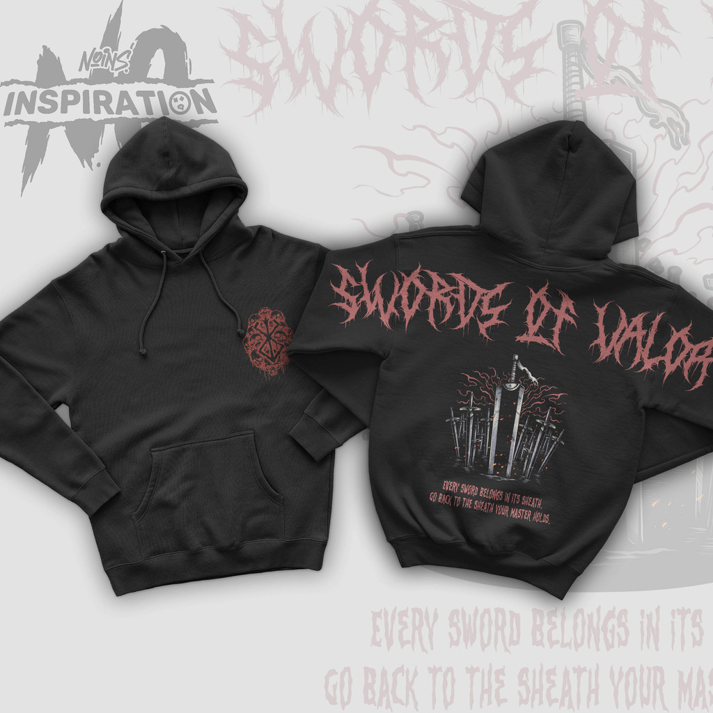 Hoodie Berserk SWORD TEBAL Fleece PE 280 hoodie jaket anime jaket berserk hoodie metal jaket pria
