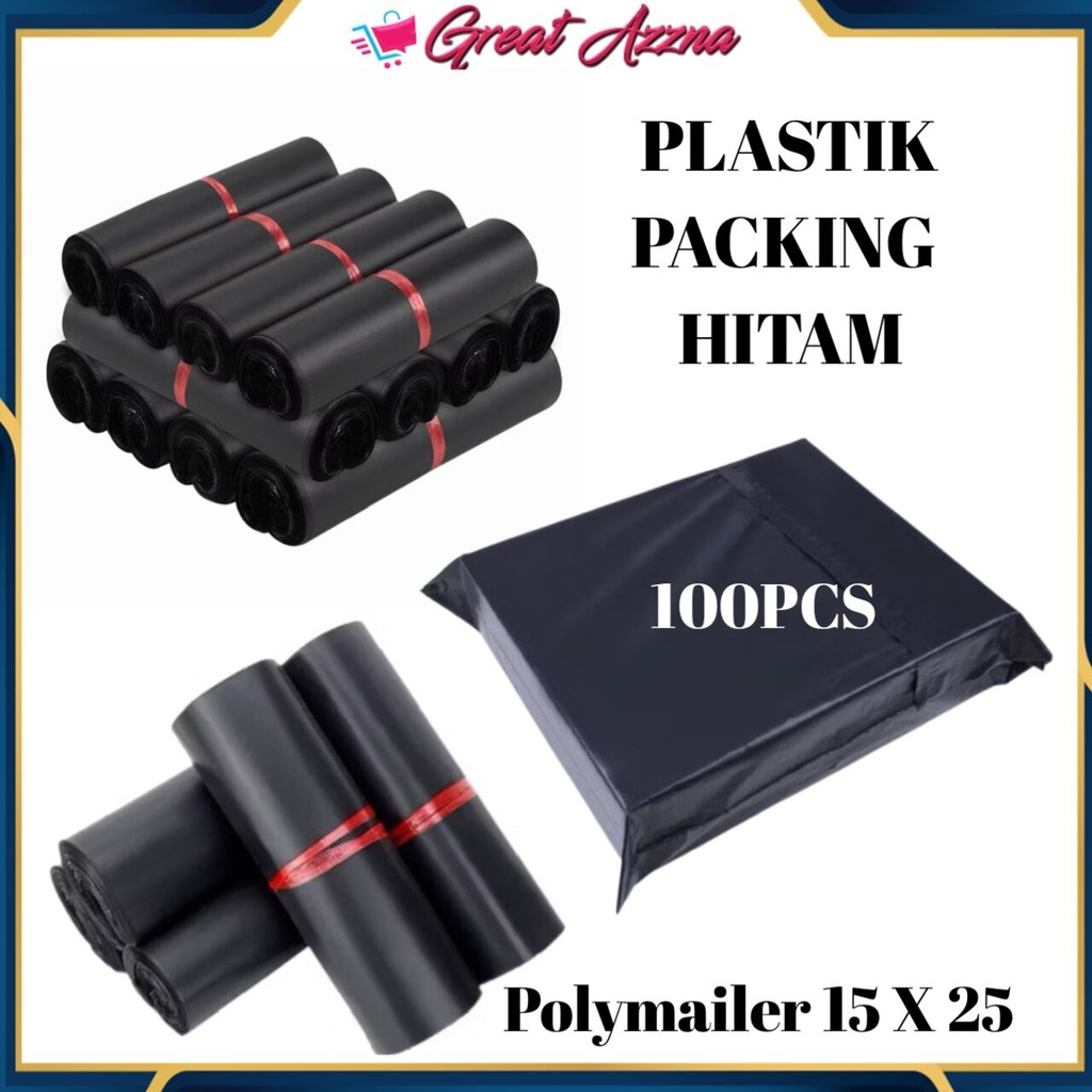 

Plastik Packing Polymailer 15x25CM 100Pcs Ekonomis Lem Perekat Kantong Packing