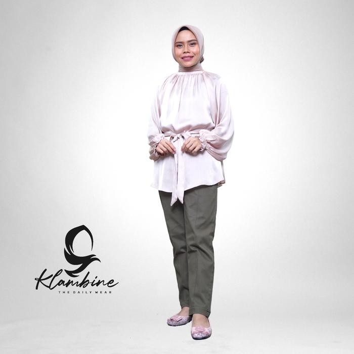 Klambine | Zaara Blouse Wanita Casual | ALL Size Lingkar Dada 120cm | Warna Ungu, Khaki, Hitam, Oliv