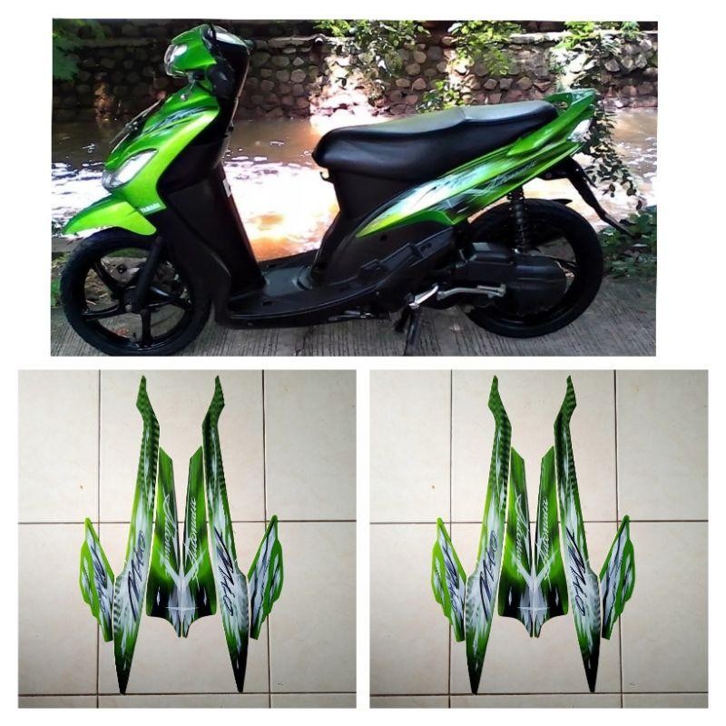 stiker striping motor mio smile sporty 2009 hijau full body original