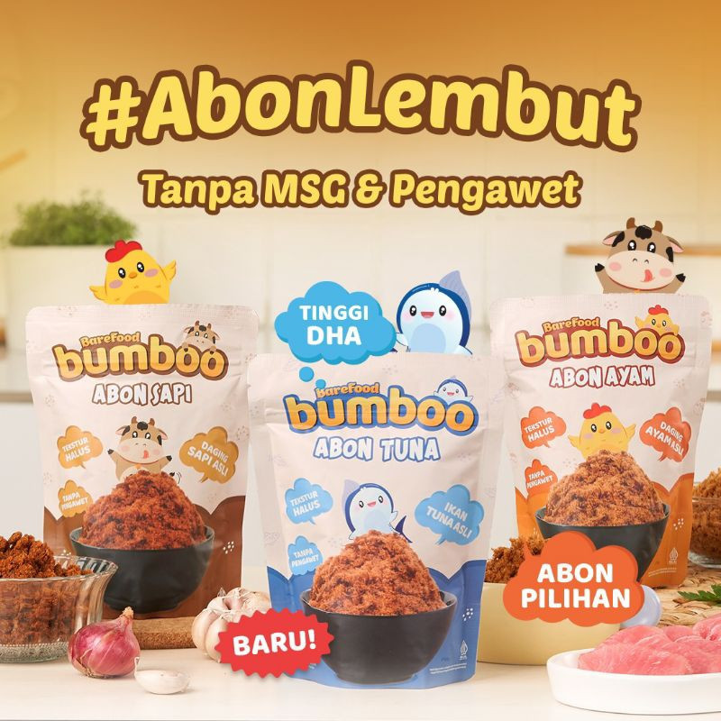 

JAMIN MURAH !!!BUMBOO Abon Anak MPASI / Abon Sapi dan Ayam NON MSG / Tanpa Gula Sehat Aman MPASI(BISA LANGSUNG ORDER)