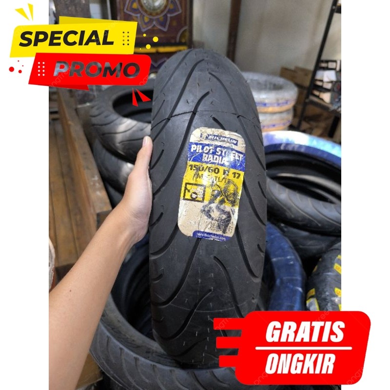 NOS BAN SPORT MICHELIN PILOT STREET RADIAL 150/60-17 TUBELESS BARU ORIGINAL MICHELIN.