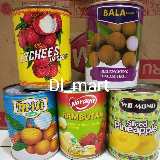 

Longan Kaleng / Leci kaleng / lychee Kaleng / Rambutan Kaleng / Nanas Kaleng / Buah Mandarin Orange Kaleng / Buah Peach Kaleng