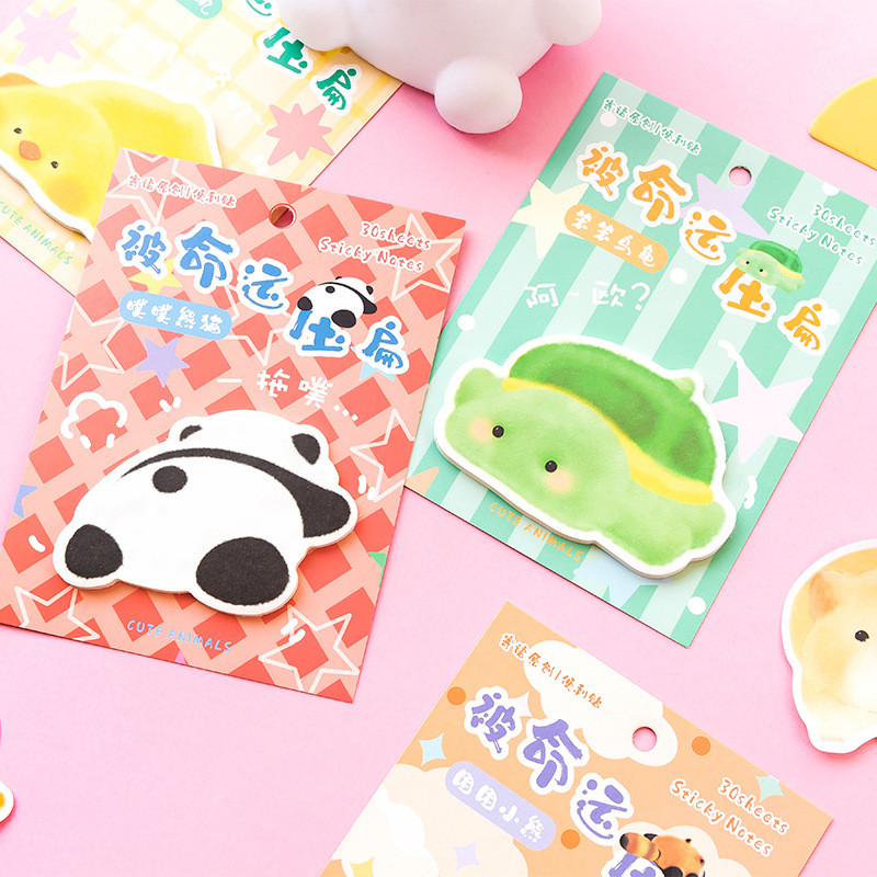 

12pcs/lot Creative Panda Turtle Memo Pad N Times Sticky Notes Cartoon Animal Notepad Stationery Gift Planner Post School Supply