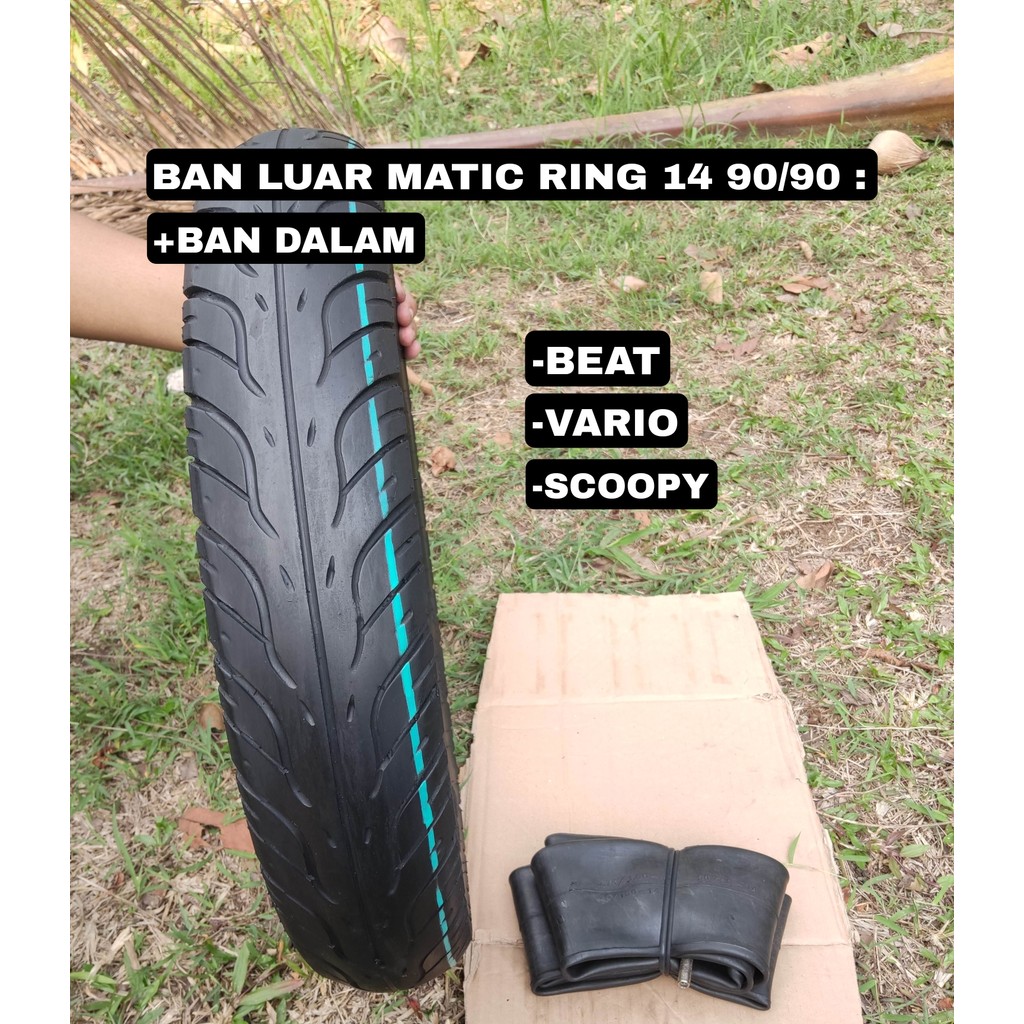 Original BAN LUAR + BAN DALAM RING 14 , Belakang UNTUK MOTOR BEAT VARIO SCOOPY