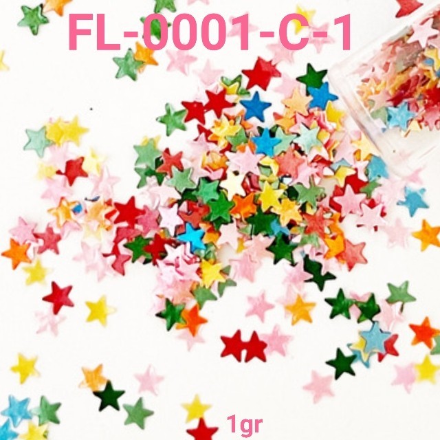 GR-FL-0001 Sprinkles glitter borci kertas emas bintang edible  - FL-0001-B