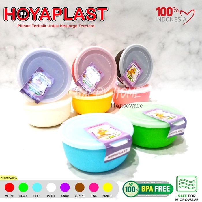 HOYAPLAST Mixing Bowl Tutup Medium 250ml Mangkok Tutup Plastik Berkualitas Bpa Free