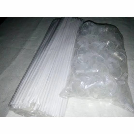 Stik balon isi 100 / Gagang Balon / Tiang balon - Putih