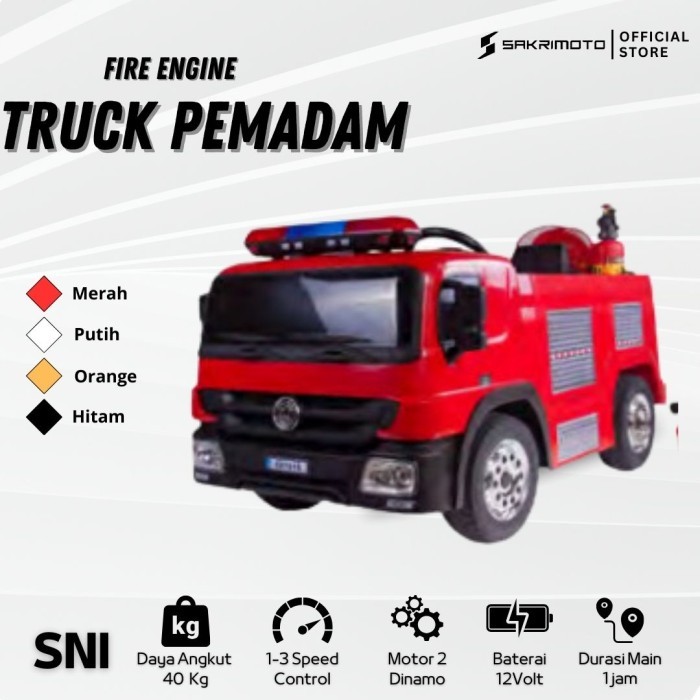 Mainan Mobil Aki Anak Fire Truck 059C Pemadam