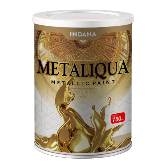 CAT EMAS METALIK  750CC METALIQUA METALLIC PAINT LIS GYPSUM GIPSUM PLAFON ORNAMEN KAYU BESI TEMBOK