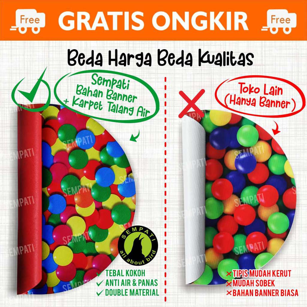 SEMPATI KARPET LOVEBIRD MOTIF BOLA SEMPATI KARPET SANGKAR BURUNG LOVEBIRD 3D PERLAK ALAS TATAKAN KAR