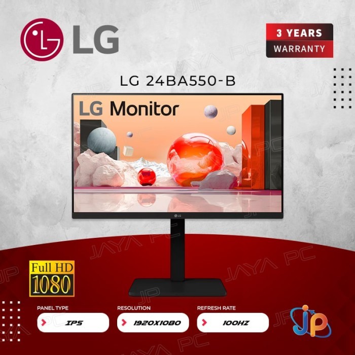 Monitor LG LED IPS 24BA550-B - Full HD 24" Inch