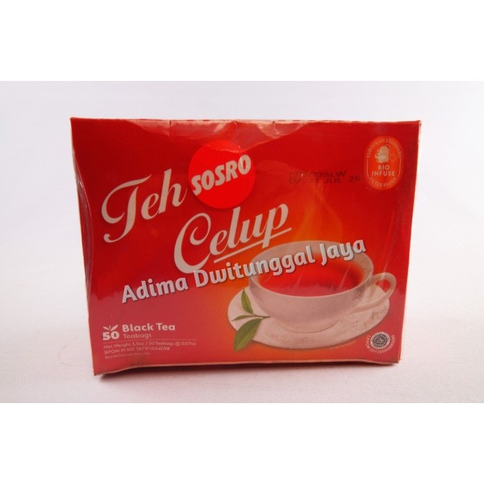 

Teh Celup Sosro / Black Tea 50's x 2gr (1 Box isi 50 Tea Bag)