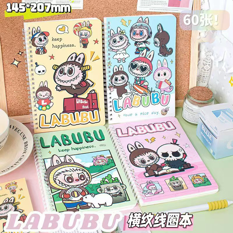 

BUKU LABUBU TULIS RING MOTIF A5 / BUKU CATATAN UKURAN A5 TERMURAH ATK