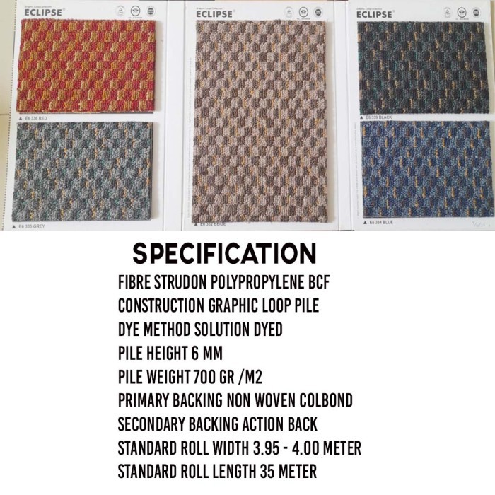 Karpet Roll Meteran Eclipse Karpet Kantor/ Hotel / Rumah