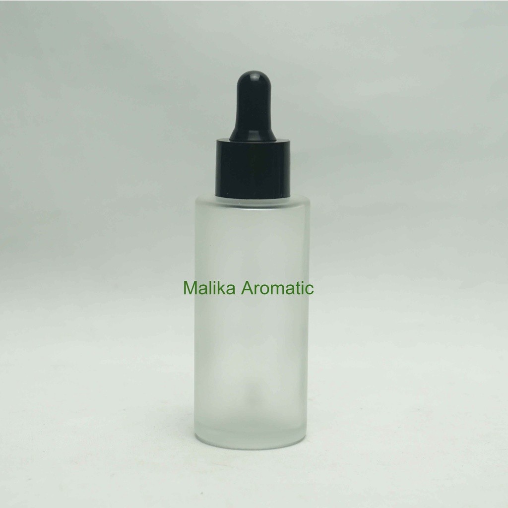 Serum 50 ml RF Clear Frossted Pipet Hitam PP / Botol Pipet Karet / Botol Serum / Botol Kaca Kosmetik
