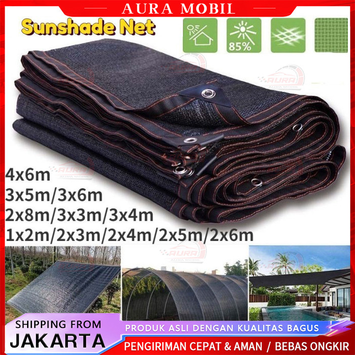 Paranet 95% Lebar 2/3/4 Meter Shading Net Nylon Anti Panas Enkripsi 12-pin Jaring Paranet Pelindung 