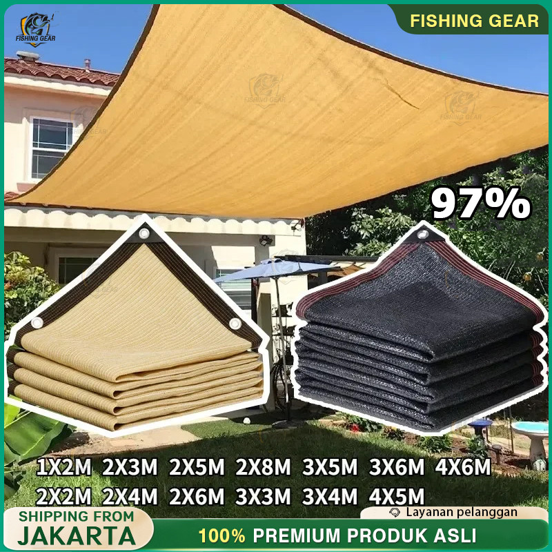 Paranet 95% Lebar 2/3/4 Meter Shading Net Nylon Anti Panas Enkripsi 12-pin Jaring Paranet Pelindung 