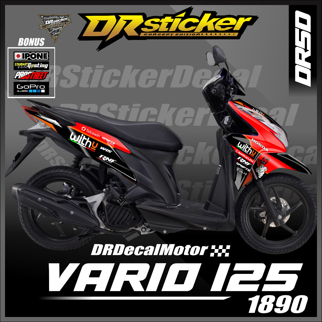 stiker vario 125 techno fullbody aksesoris motor design grafis sticker vario