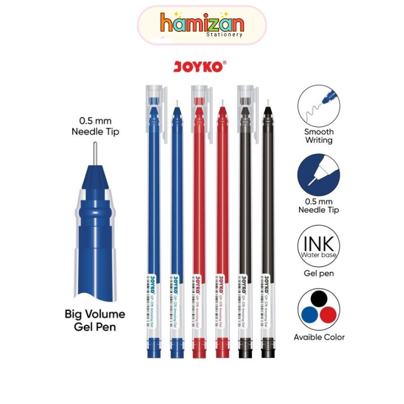 

Gel Pen Pulpen Pena Joyko GP-378 Amazing Gel 0.5 mm - AMAZING / ( 1 pcs ) Gel Pen Amazing Gel 0,5 mm / Pena Gel GP-378 tinta hitam merah dan biru Joyko tersedia harga lusin