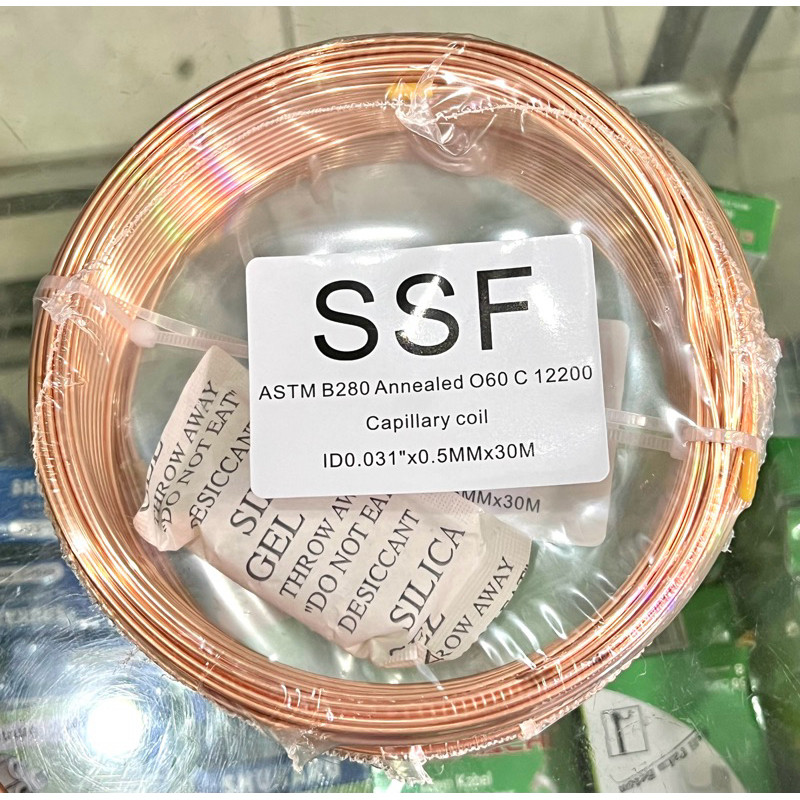 Pipa Kapiler 0.31 Pipa Tembaga Tube Capiler SSF Kulkas AC Kondensor  0.031” x 0.5mm Pipa Selang Temb