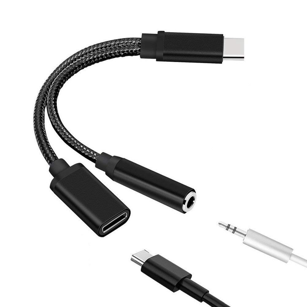 

Type C to 3.5mm Charge Audio Adapter 2 in 1 USB C Splitter Headphone AUX Audio Cable for Smartphone Splitter