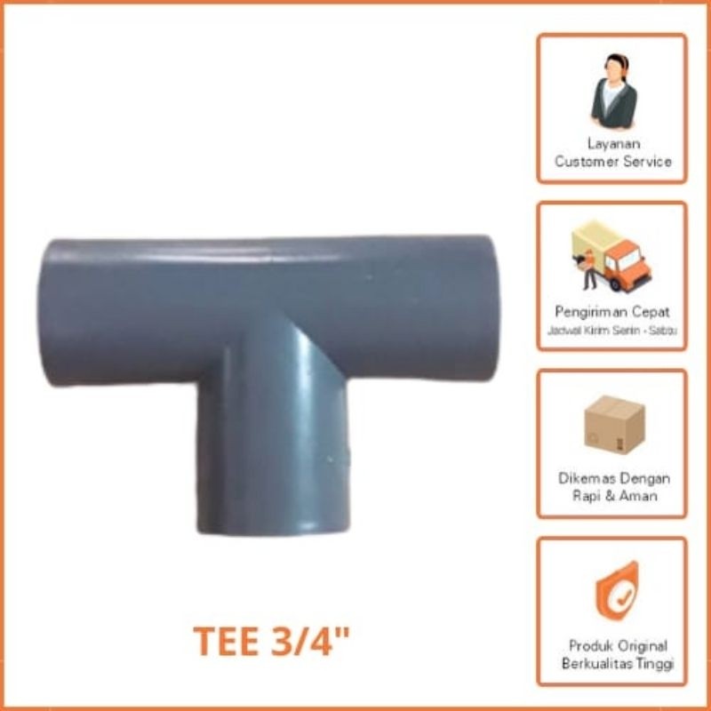 Tee Pvc 3/4 inc Pipa Sambungan Paralon leter T