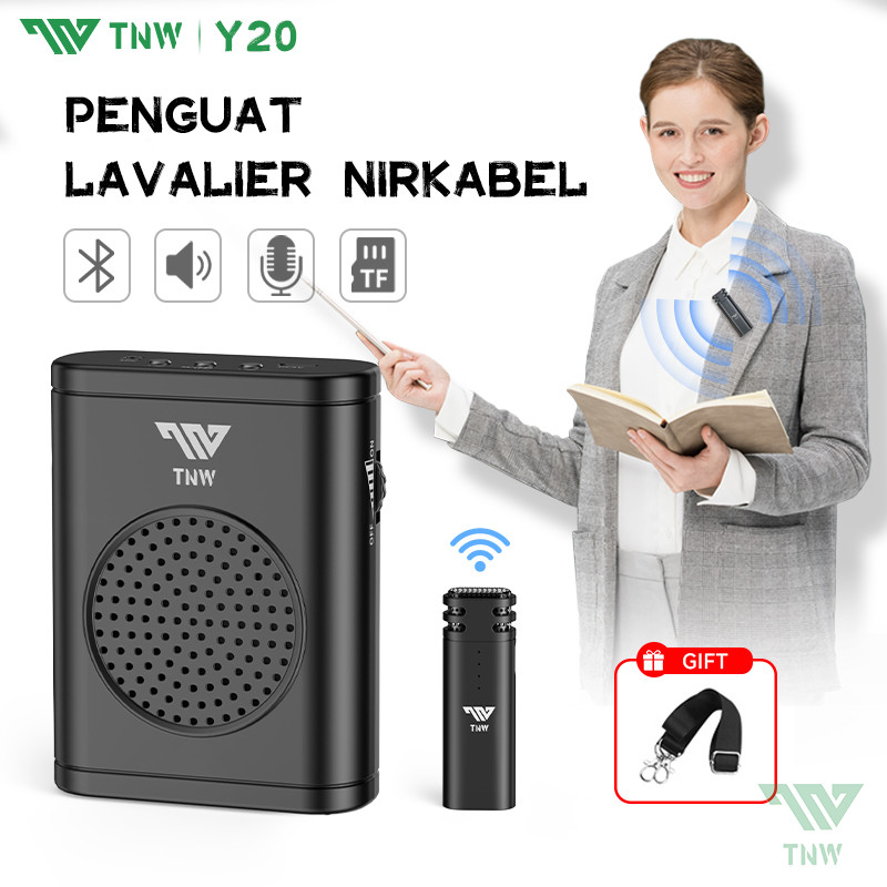 TNW Y20 Speaker Pinggang Mini Speaker Megaphone Portable Dengan Microphone Clip On Wireless Mic Untu