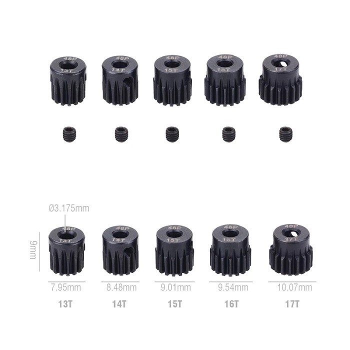 Pinion RC baja 3.17mm 48DP 13t 14t 15t 17t 19t 21t 23t merk suspass - 25t