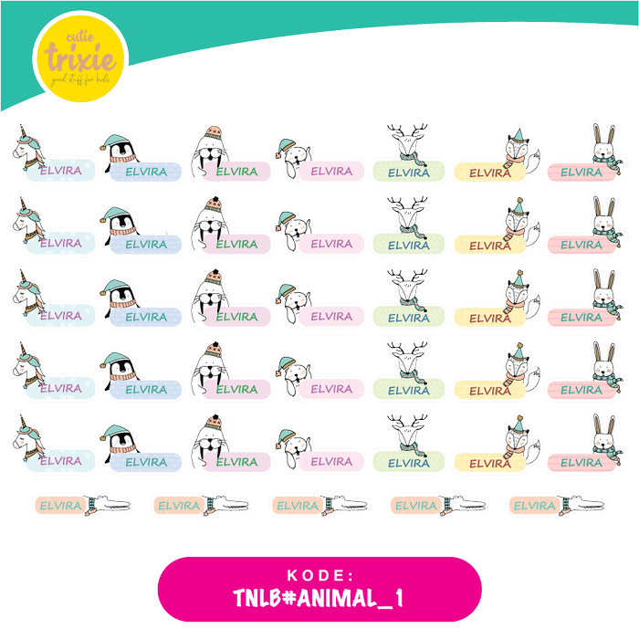 

Sticker Label Nama Anak animal 1
