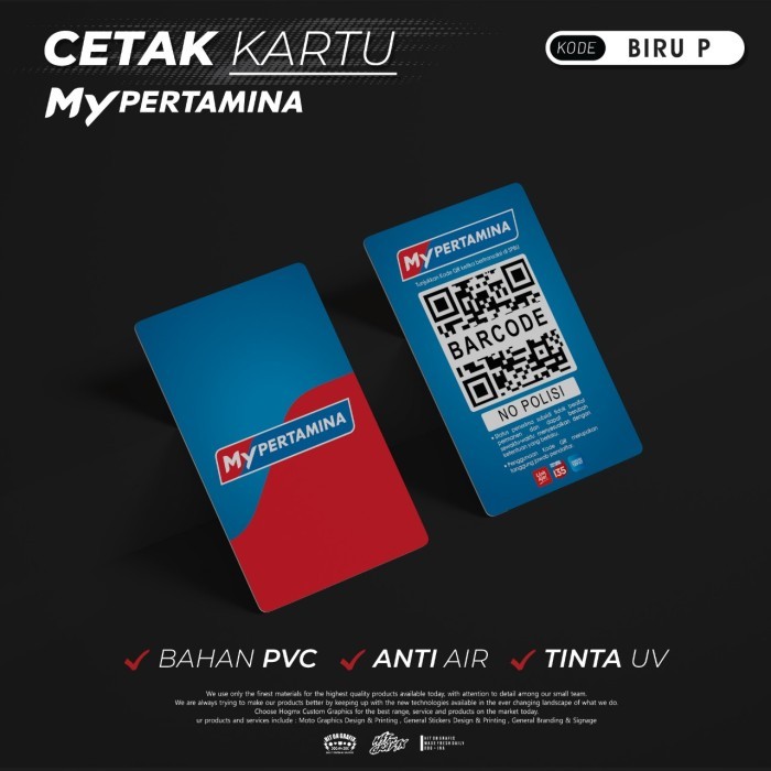 

Cetak Kartu My Pertamina Print UV Bahan PVC