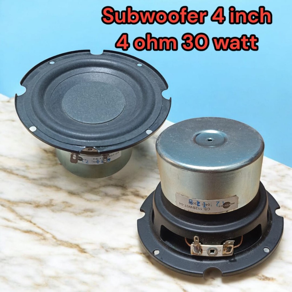 Komponen Speaker Subwoofer 4 Ohm 30 Watt 4 Inch Original