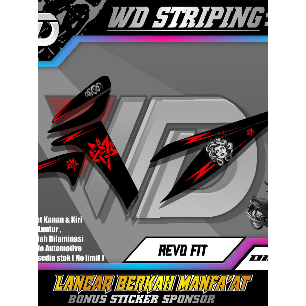 REVO FIT MEDUSA STIKER STRIPING MOTOR KEREN LIS VARIASI REVO FIT MEDUSA STIKER MOTOR HONDA