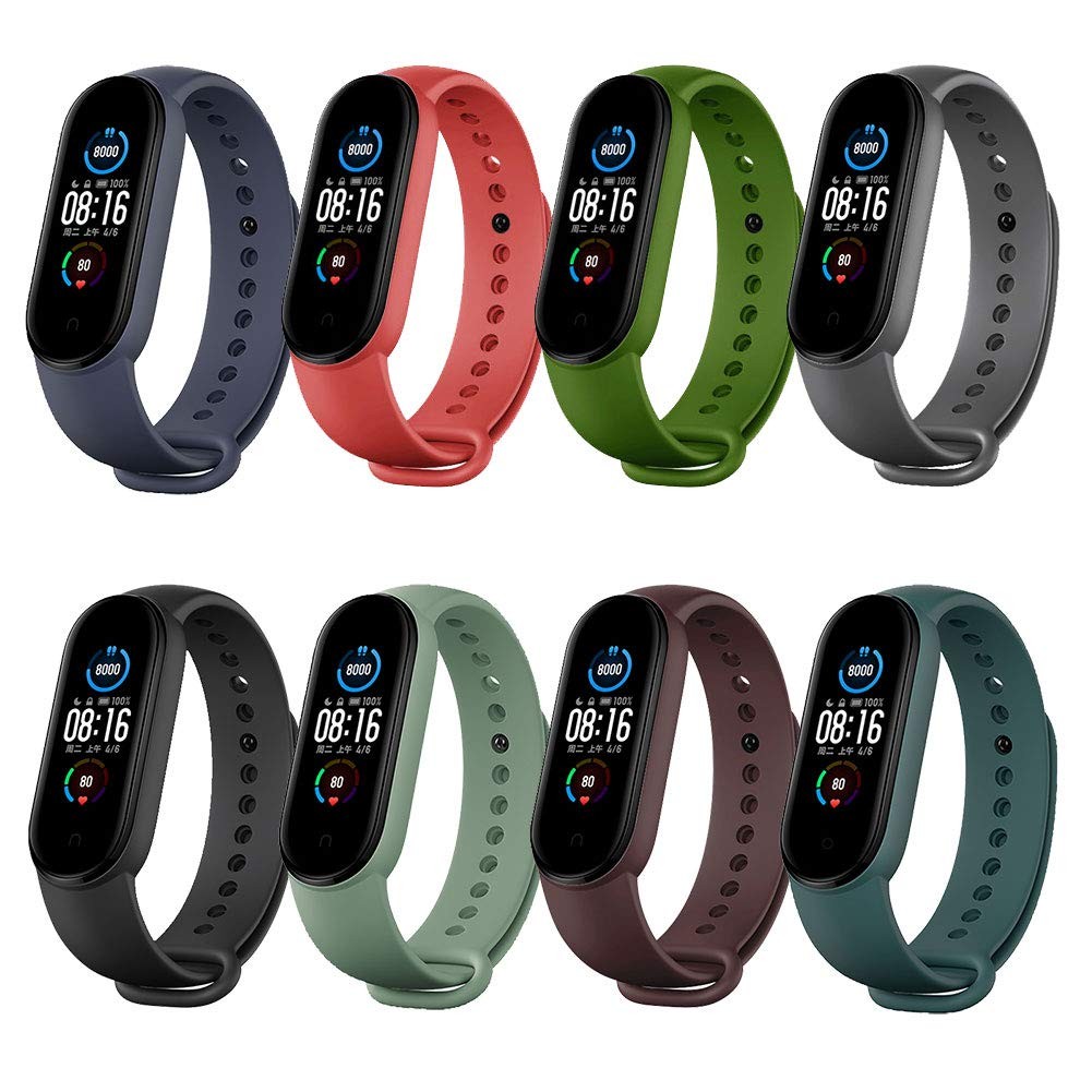 Silicone Watch Straps For Xiaomi Mi Band 7 6 5 4 3 Wristband sport Bracelet Wrist MiBand 3/4 band5 b