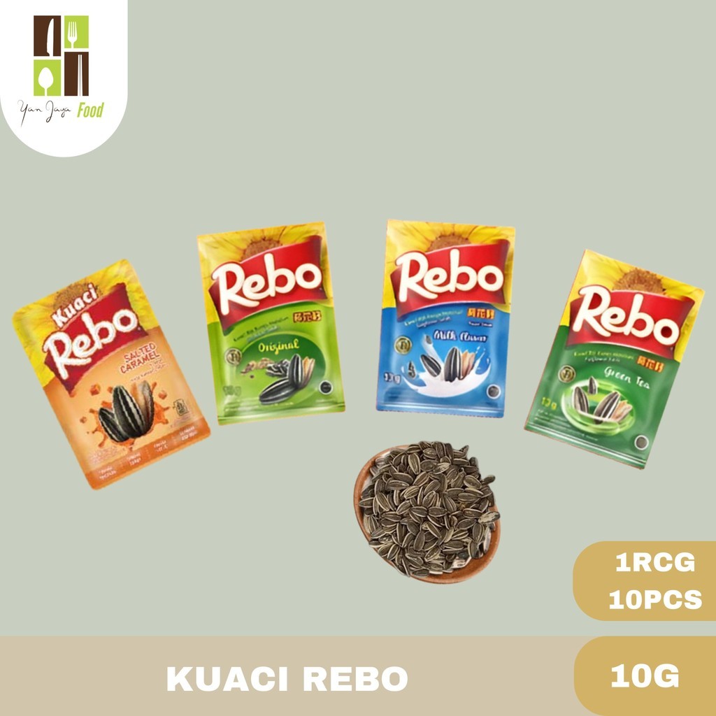 

Kuaci Rebo Sachet Rasa Original / Milk Flavour / Green Tea / Caramel 10g 1 Renceng / 10 PCS