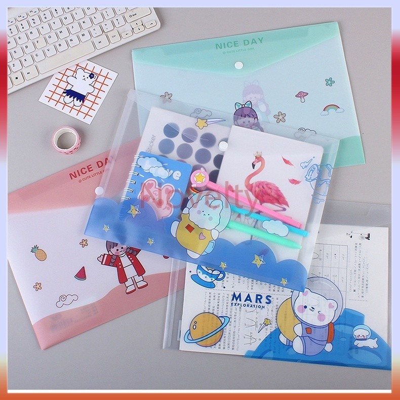 

Novelty Tas file A4 motif kartun / tas file kapasitas besar / tas file A4/tas file/file bag/map/map plastik/map file