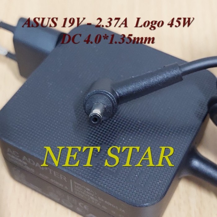 Charger Adaptor Laptop Asus 19V - 2.37A DC 4.0*1.35mm 45W Mini Square model Logo 45W -NSTAR-3