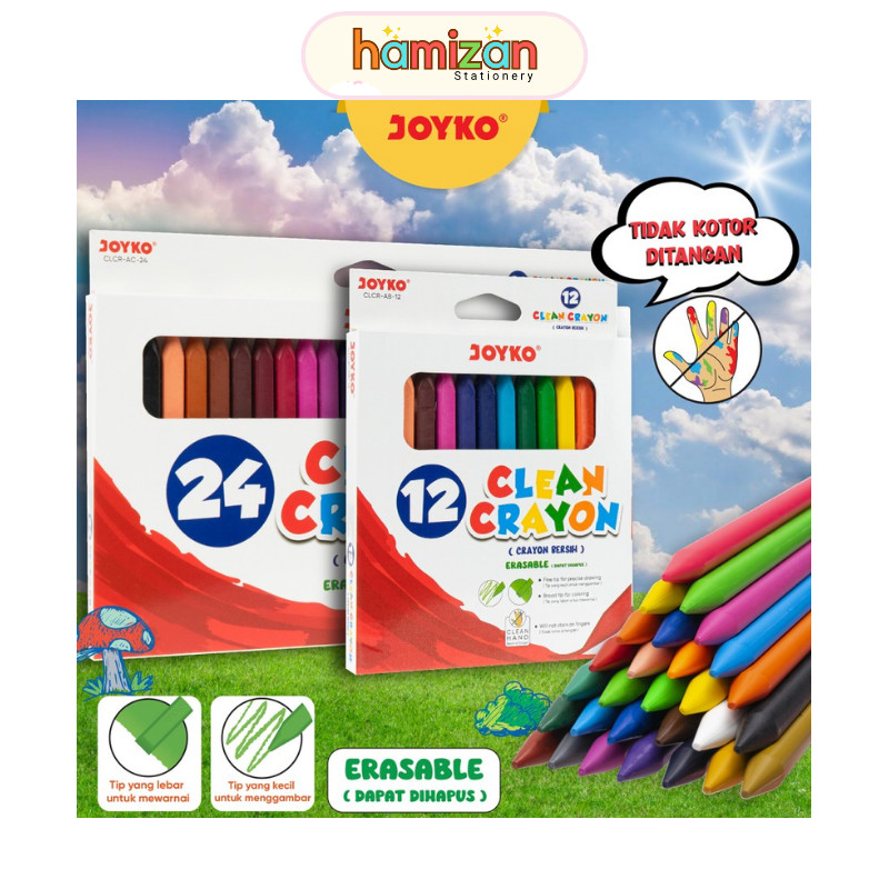 

Krayon Bersih Dapat Dihapus Clean Crayon Erasable 12 warna dan 24 warna CLCR-AB-12 Joyko / Krayon Bersih Dapat Dihapus Clean Crayon Erasable Joyko - 12~24Warna CLCR-ACMurah Berkualitas