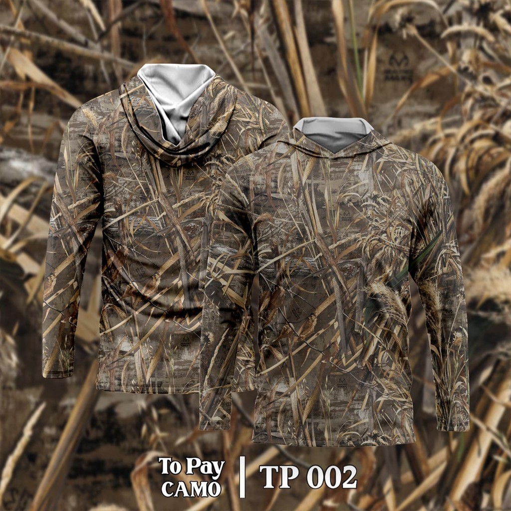Baju Kamuflase Hunting Camo & Kaos Berburu Lengan Panjang Camo untuk Pria Motif Realtree - Realtree