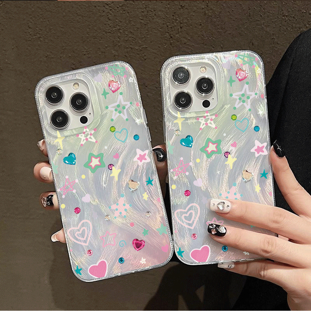 Korean Colorful Stars Casing hp Samsung A16 A06 A55 A35 A54 A05S A05 A15 A14 A13 A52 A04S A03S A02S 