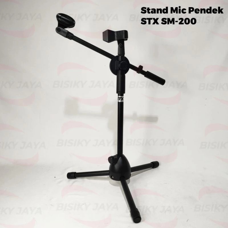 Stand Microphone Pendek + Holder STX SM200 - Tripod Tiang Mic High Quality
