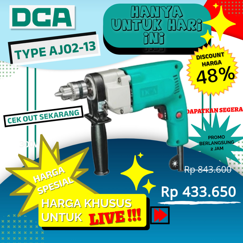 ( SPESIAL LIVE ) DCA BOR TANGAN AJ02-13 DRILL 13MM BOR LISTRIK