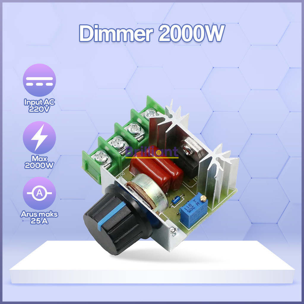 AC 220V 2000W SCR Voltage Regulator Dimmer Speed Controller Thermostat BISA COD