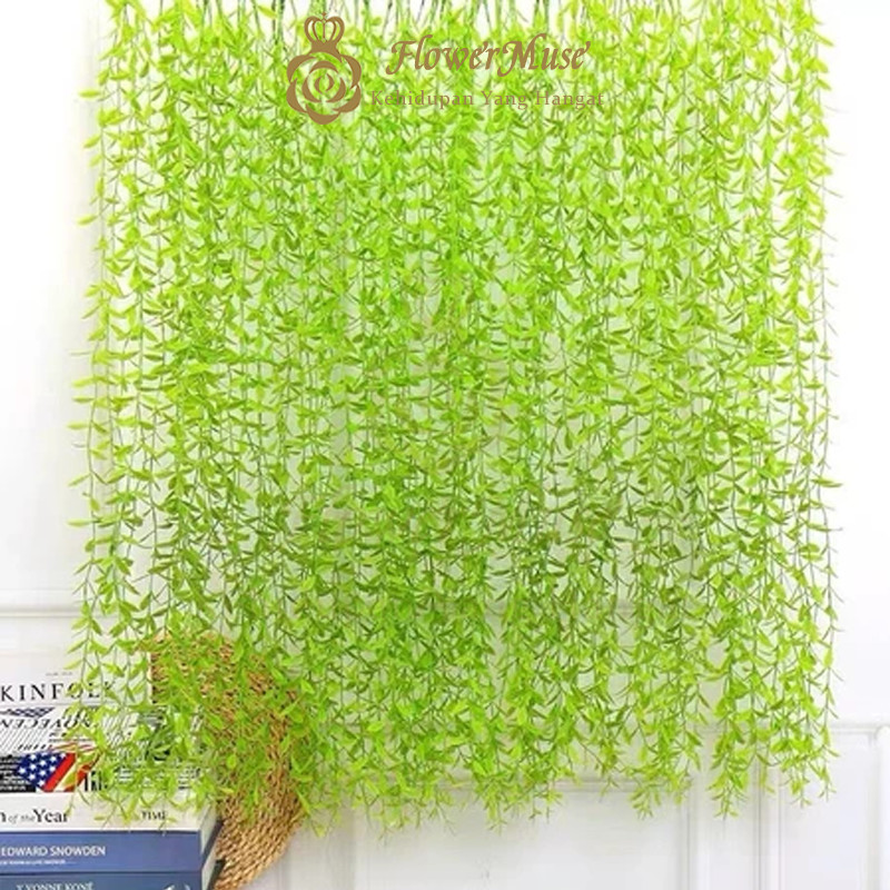 Daun Rambat Palsu Tanaman Hias Indoor Pot Bunga Artificial Dekorasi Hoya Costa Dinding / Daun Hias