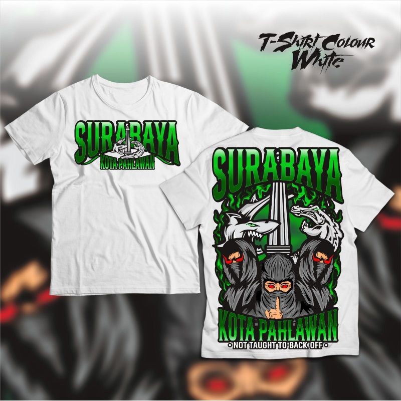 Kaos T-shirt Surabaya Kota Pahlawan Sablon Premium Dtf