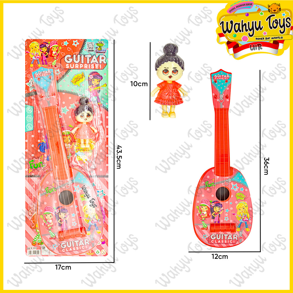 Gitar + Boneka Alat Music Anak-anak Karakter Surprise OCT317 Mainan Anak Cewek Cowok Murah